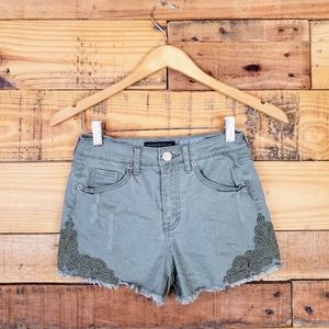 Aeropostale High Rise Shorty Crochet Olive…